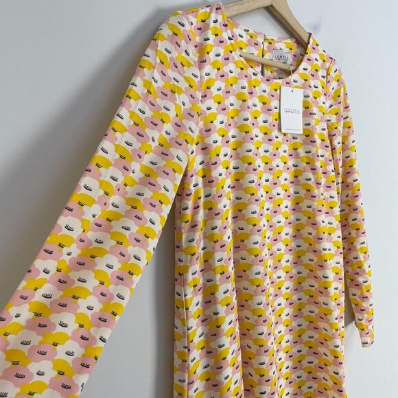 NWT Compania Fantastica Womens Shift Dress Size Small Cute Eyelash Print - Picture 2 of 11